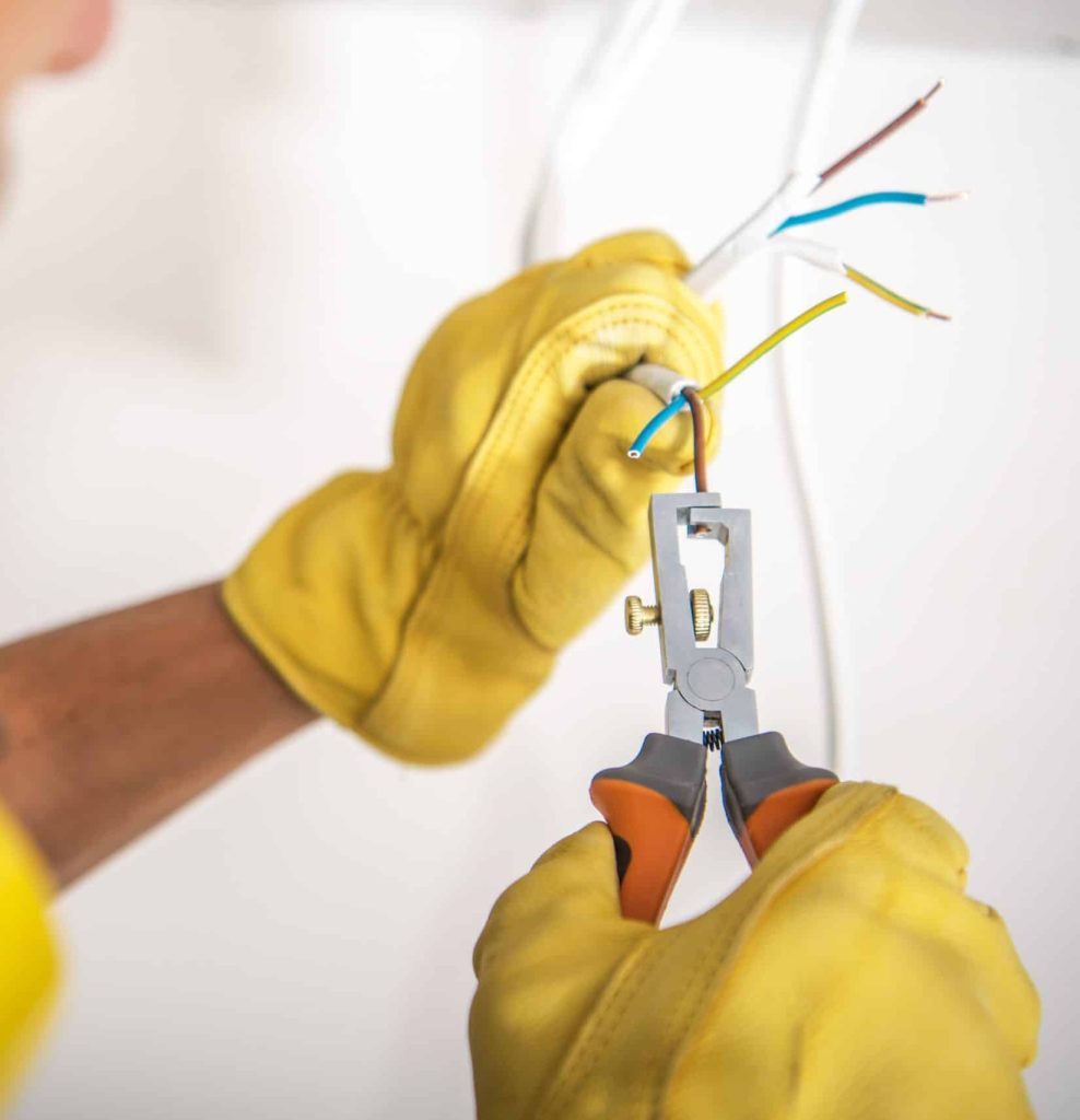 Building,Proper,Electrical,System.,Electric,Technician,Preparing,Cables,For,The