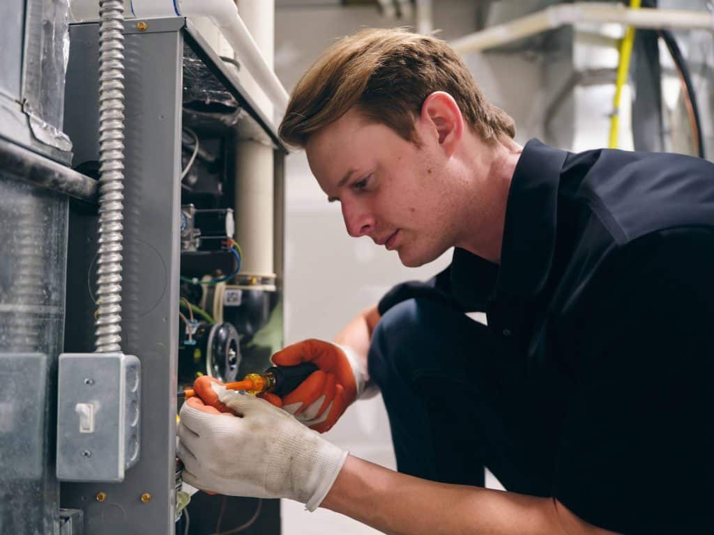 Dipple technician performing heating repair in Easley, SC